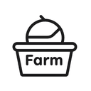 Минималистичная одноцветная иконка фермерских продуктов на белом фоне для вегетарианского кафе Восторг